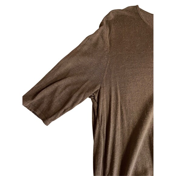 J.Jill Linen Blend Half Sleeve Sweater Top Size X-Large Brown - Picture 6 of 8